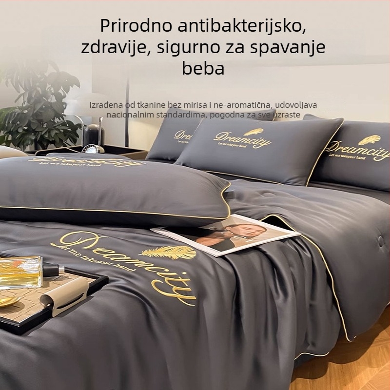 2026 novi model ljetne deke od ice silk s hladnim učinkom, četiri dijela, strojno pranje