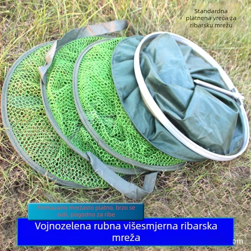 Pozicionirajući ribolovni štit od aluminijske legure, s gumom premazom, vojne zelene boje