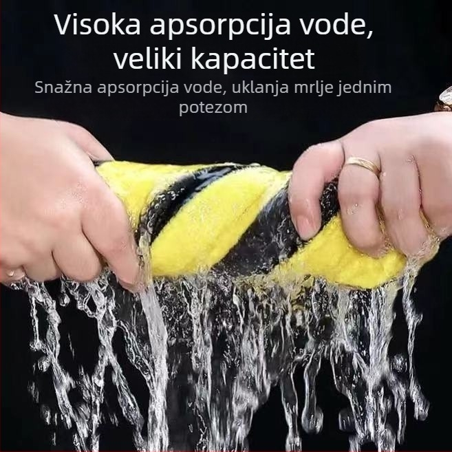 Velika debela krpa za pranje automobila, bez tragova, posebna krpa za čišćenje vozila, upijajuća krpa za stakla vozila, bez vlakana