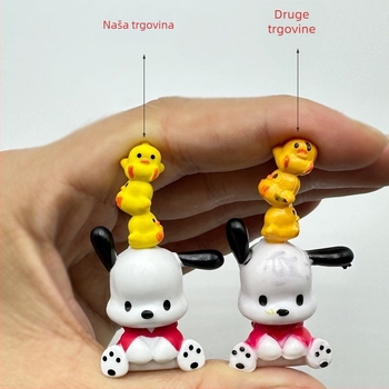 3D desktop ukras s cartoon štenadom u mini pejzažu