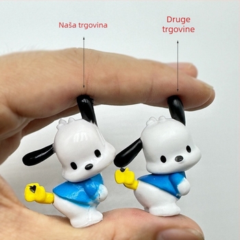 3D desktop ukras s cartoon štenadom u mini pejzažu