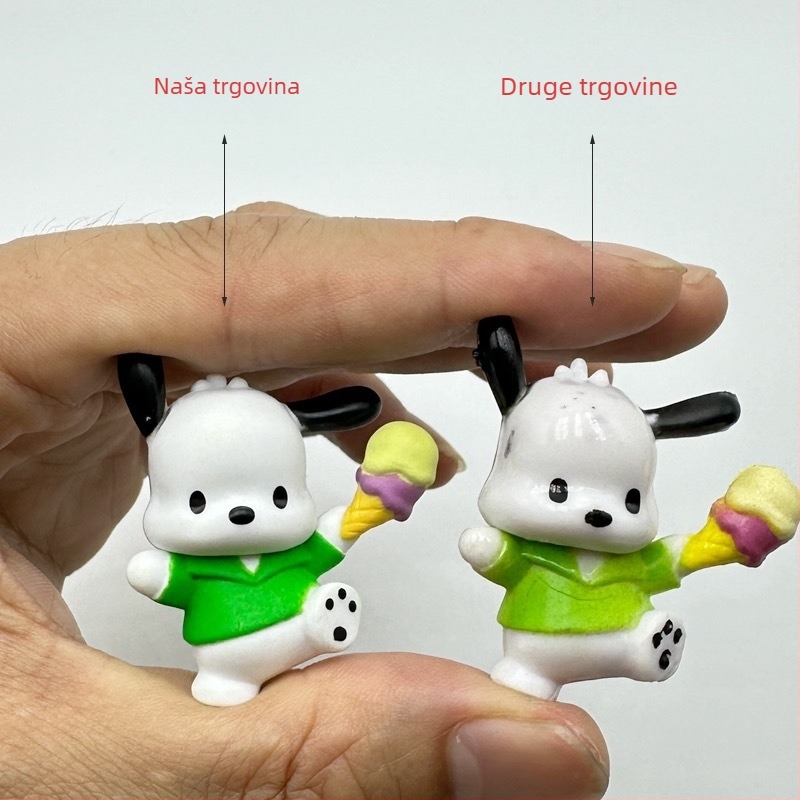 3D desktop ukras s cartoon štenadom u mini pejzažu