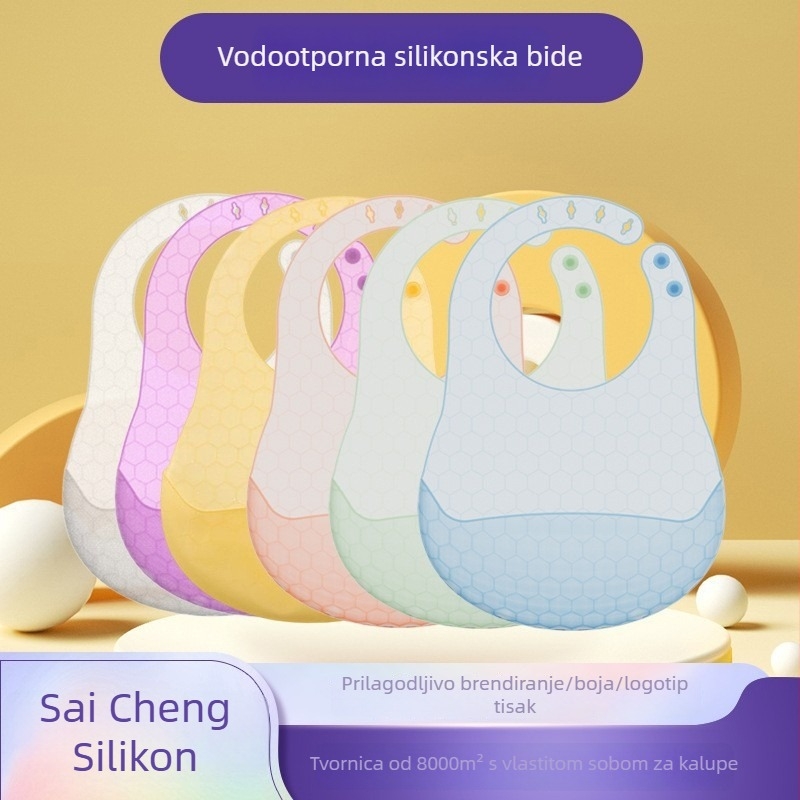 Silikonska baveta za bebe za hranjenje, vodootporna, bez mirisa