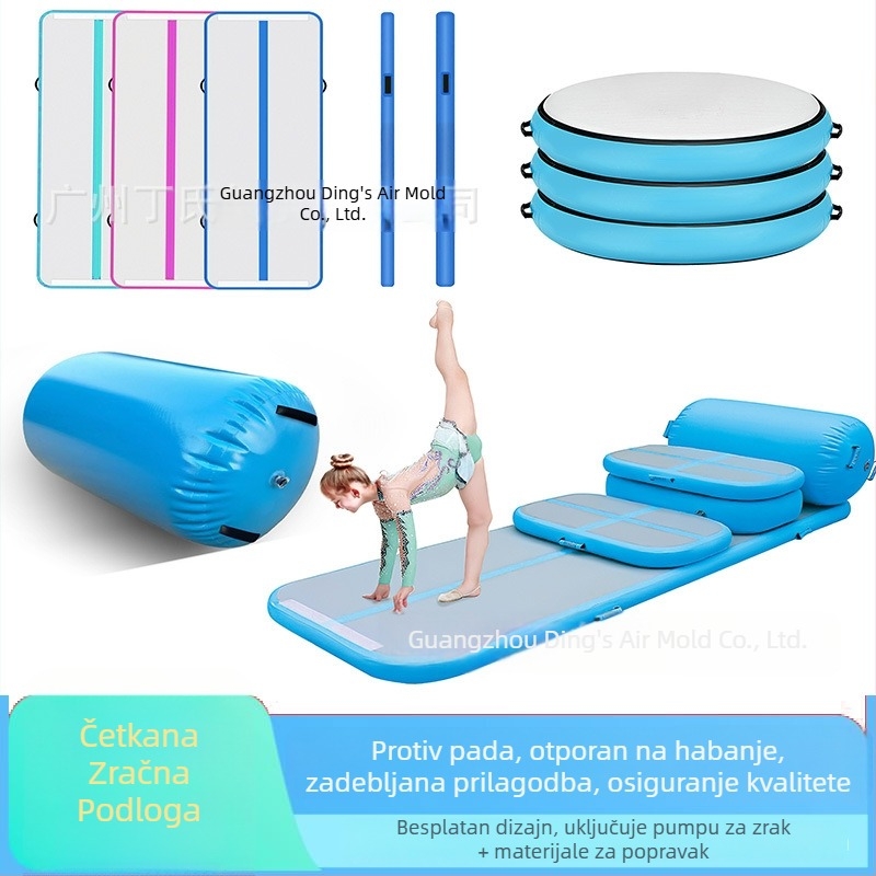Naduhiva gimnastička podloga za vježbanje, jogu i Taekwondo, s zaštitom za salta i rastezljiva zračna jastuk