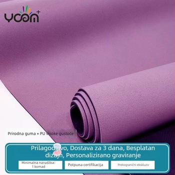 Joga prostirka 5 mm, proširena i dvostrano protuklizna za skakanje s užetom i vježbanje, PU i prirodni kaučuk, dimenzije 185×66 cm