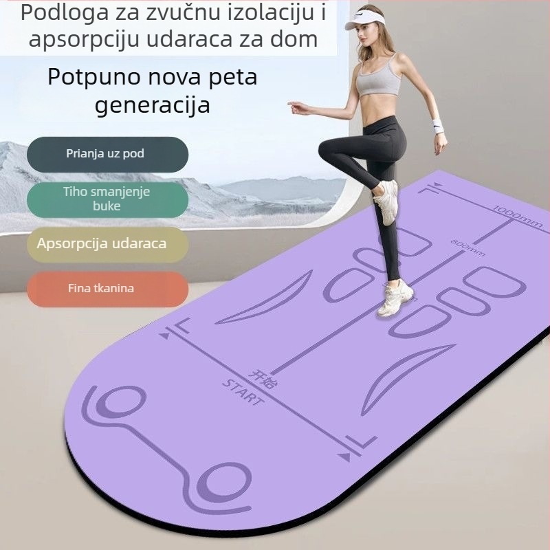 Podloga za ab wheel za vježbanje, joga i fitness, debela, ublažava udarce i zvučnu izolaciju