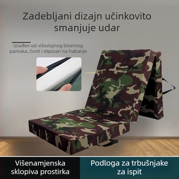 Deblj i sklopivi trening madrac u kamuflažnom dizajnu – svestran madrac za fitness i vježbe trbušnjaka
