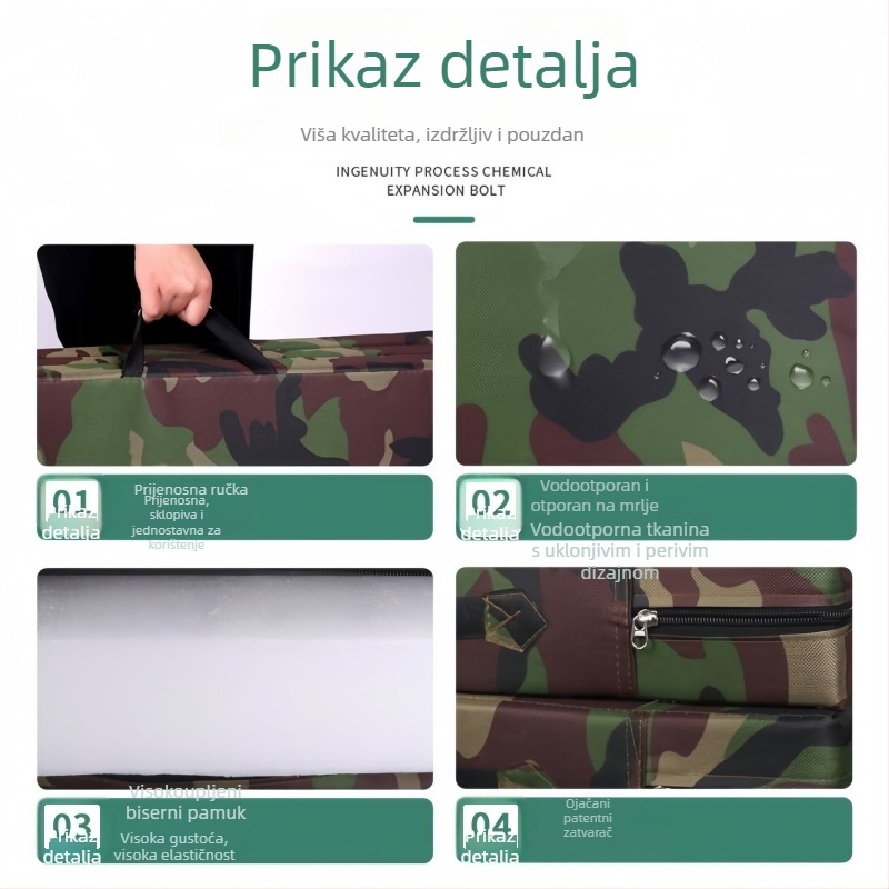 Deblj i sklopivi trening madrac u kamuflažnom dizajnu – svestran madrac za fitness i vježbe trbušnjaka