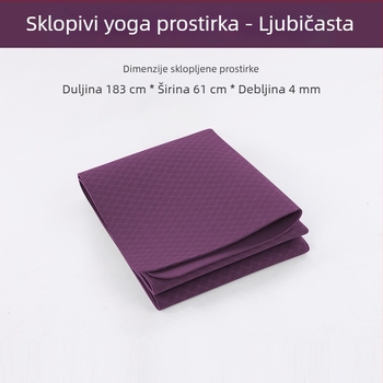 TPE joga prostirka, sklopiva i prijenosna, otporna na vlagu za fitness i gimnastiku, debljine 4/6/8/10 mm