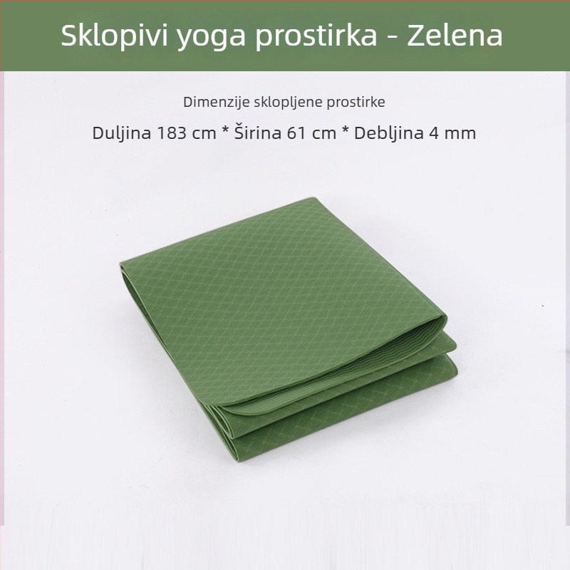 TPE joga prostirka, sklopiva i prijenosna, otporna na vlagu za fitness i gimnastiku, debljine 4/6/8/10 mm
