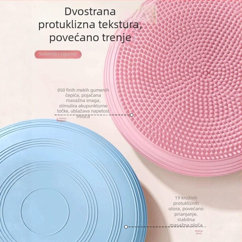 Joga prostirka s mat završnim, plochim dizajnom za ravnotežu, jastukom i masažom, protuklizna i debela