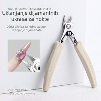 Set alata za manikuru: kliješta za uklanjanje kristala, kliješta za rezanje, metalne škare i škare za lanac — profesionalni alati za salon noktiju