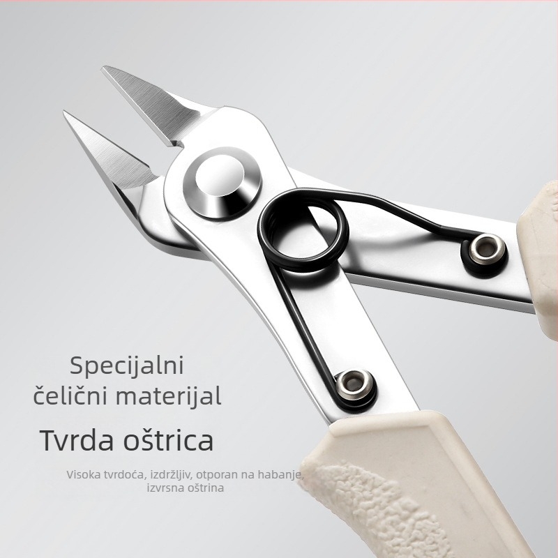 Set alata za manikuru: kliješta za uklanjanje kristala, kliješta za rezanje, metalne škare i škare za lanac — profesionalni alati za salon noktiju