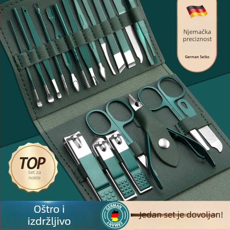 Njegu noktiju u njemačkom stilu za muškarce, set kliješta za nokte, škare za nokte i pedikerski alat.