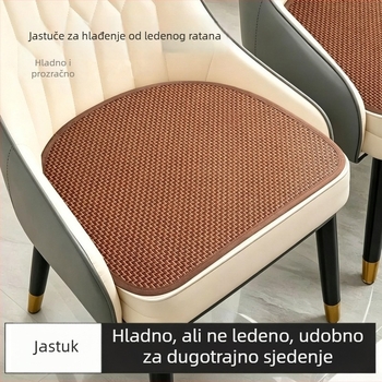 Ljetna jastučnica od rotanog za stol, u obliku kopita, prozračna, protuklizna, hlađena, model 2026