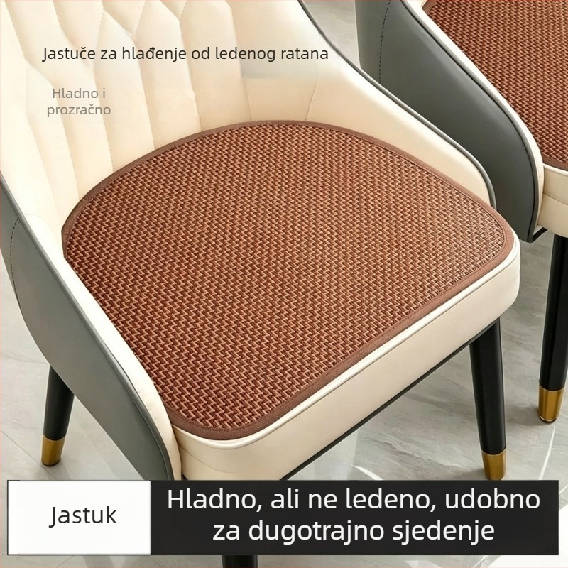 Ljetna jastučnica od rotanog za stol, u obliku kopita, prozračna, protuklizna, hlađena, model 2026