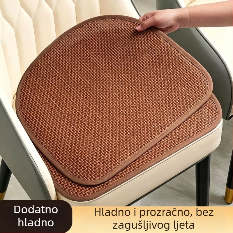 Ljetna jastučnica od rotanog za stol, u obliku kopita, prozračna, protuklizna, hlađena, model 2026