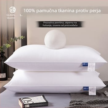 Hotelska jastučnica za potporu vrata, spojena s čvrstim pamukom i punila od poliester vlakana, pravokutnog oblika, 15–20 cm visine, 1.1–1.5 kg, bijela