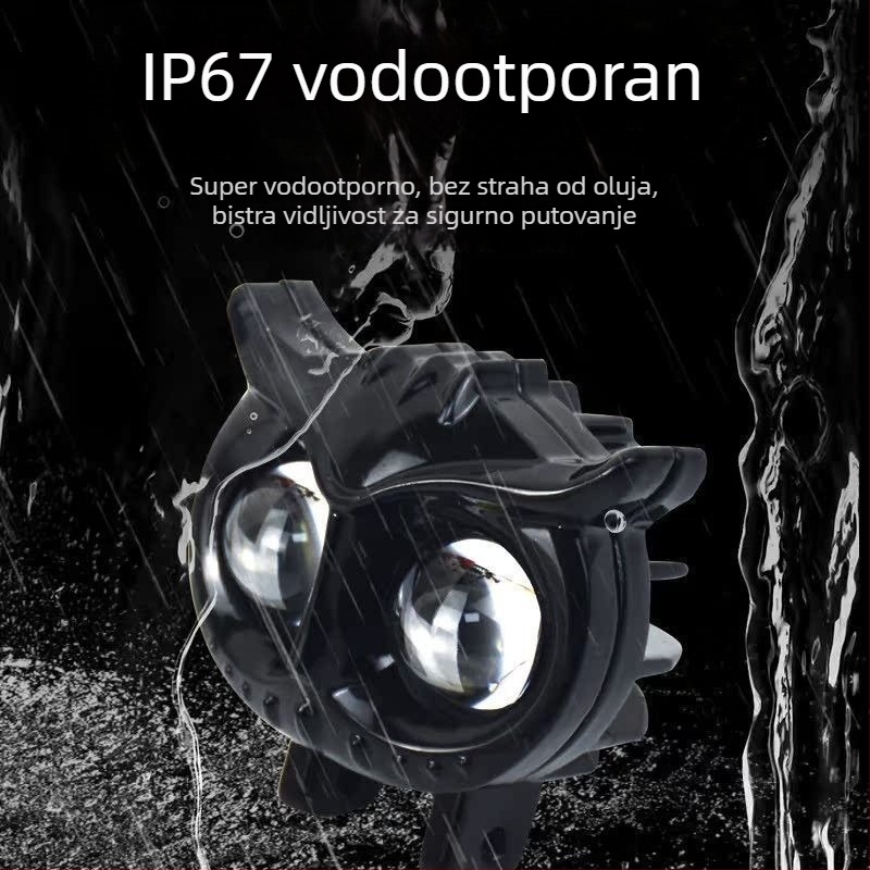 LED projektor visoke svjetline za motocikle i električna vozila, žuto-bijeli promjenjivi snop, visoki i niski snop, univerzalno 12-85V