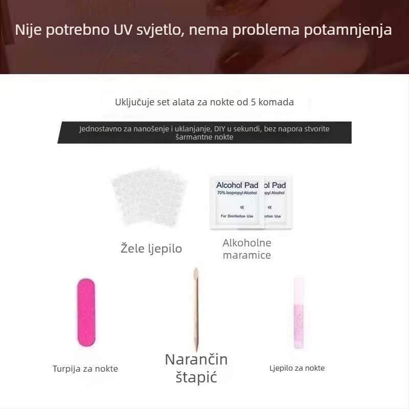 Ručne izrađene gel naljepnice za nokte s efektom cat-eye i motivom mjeseče leptira, ponovno upotrebljive i lako skidive