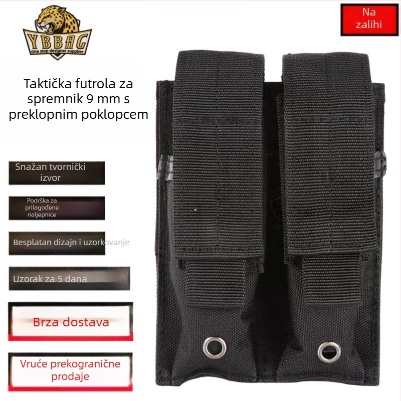 9 mm dvostruka torbica za spremnike — taktička torbica s brzim oslobađanjem za aktivnosti na otvorenom