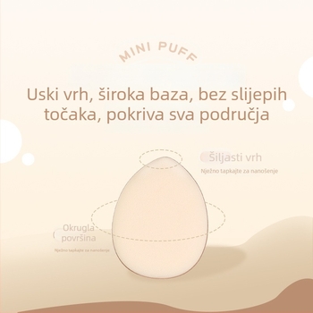 Xixi mini spužvica za šminku u obliku kapljice, concealer, dvostruka upotreba – suho i mokro, kompaktna i prijenosna.