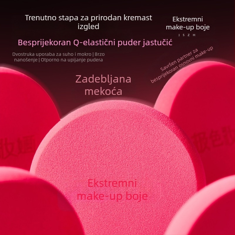 Jise šminka spužva, ne upija puder, profesionalni alat za šminkanje, dvostruka uporaba za suho i mokro, okrugla spužva za puder