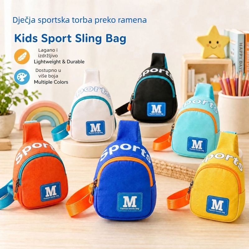 Slatka dječja crossbody torba s crtanim dizajnom, prijenosna, ležerna i svestrana