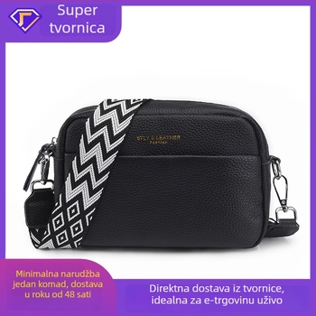Ženska torbica za kameru od prave kože, mini kvadratna crossbody torba