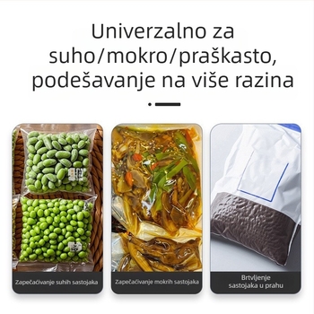 Kompaktni vakuumski zatvarač za suho i mokro korištenje, potpuno automatiziran, kućni aparat za pakiranje hrane i vakuumsko očuvanje, bijela marka