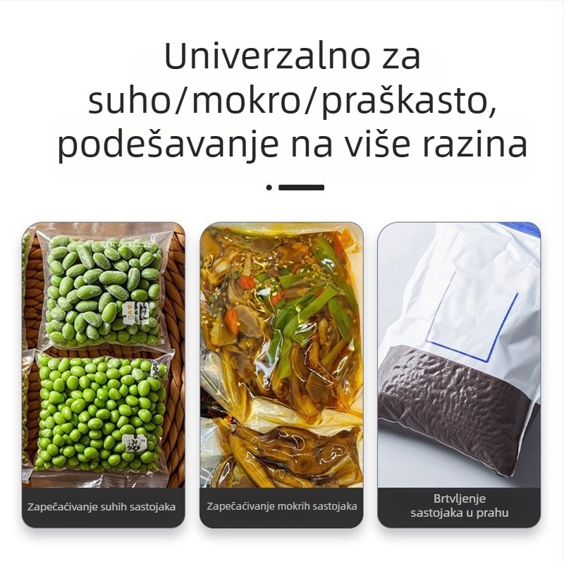 Kompaktni vakuumski zatvarač za suho i mokro korištenje, potpuno automatiziran, kućni aparat za pakiranje hrane i vakuumsko očuvanje, bijela marka