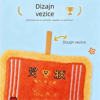 Kreativna i slatka krpa za ruke s motivom nagrade, motivirajući dar učenicima i djeci, za vrtić, debeli ručnik za kuhinju i kupaonicu.