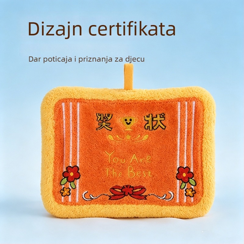 Kreativna i slatka krpa za ruke s motivom nagrade, motivirajući dar učenicima i djeci, za vrtić, debeli ručnik za kuhinju i kupaonicu.