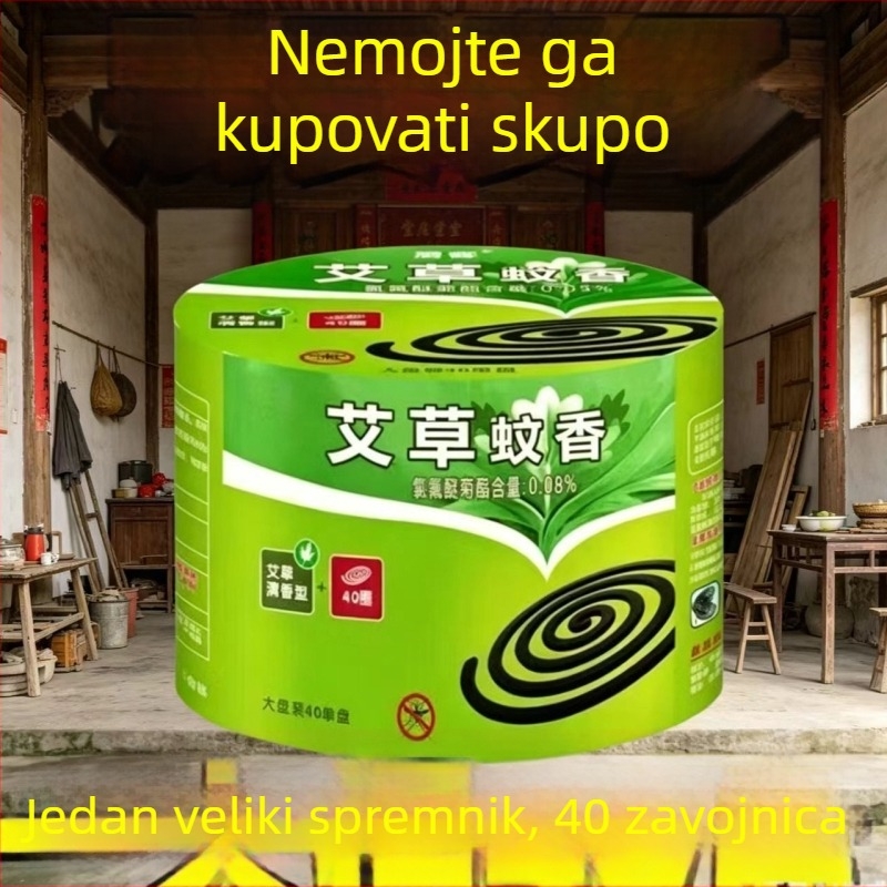 Artemisia incenso protiv komaraca, velika kućna paketa, bez dima, svjež miris, 40 spirala