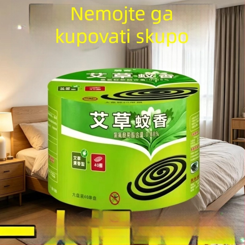 Artemisia incenso protiv komaraca, velika kućna paketa, bez dima, svjež miris, 40 spirala