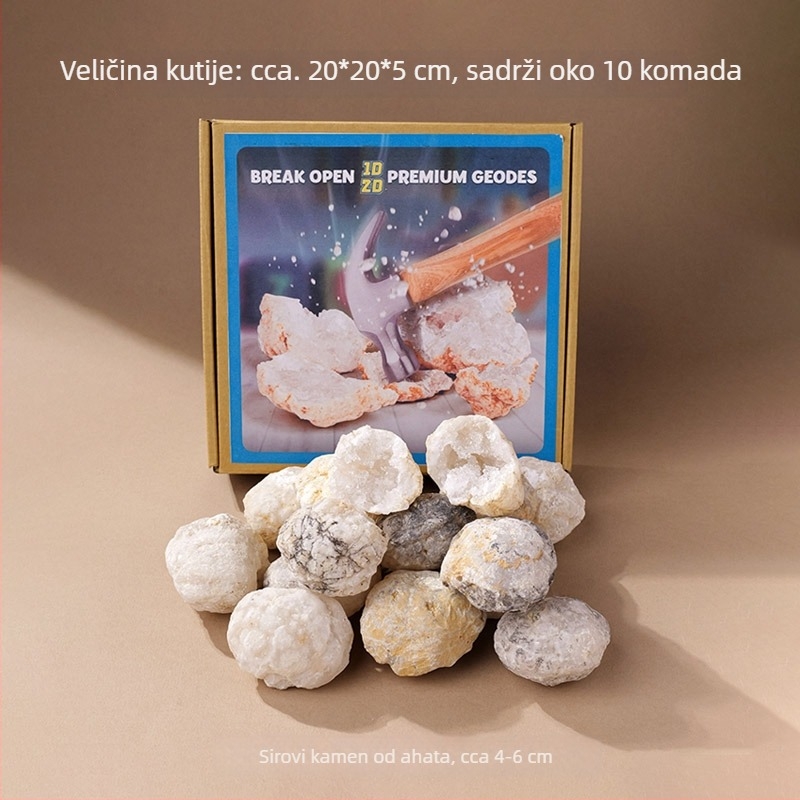 Prilagođeni bijeli agat geoda kristalni ukras od prirodnog kamena