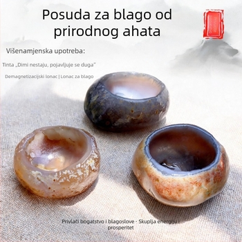 Prirodni achat pepeljara, sirova jade zdjela, kristal kalcedon riznica zdjela, stolna dekoracija, mali ukras