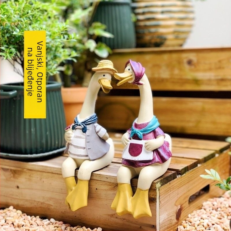 Vanjska ukrasna skulptura s temom patke za vilinu terasu, dvorište i balkon