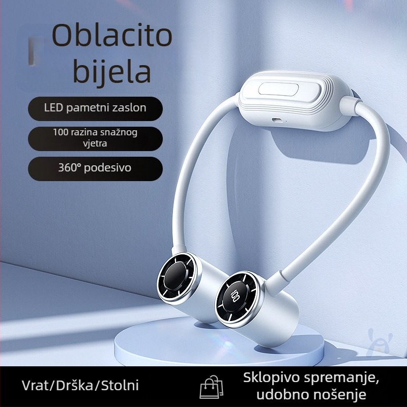 Ventilator oko vrata, 2026 novi model, mini prijenosni ventilator s dugim trajanjem baterije