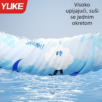 Dječji kupaonski ručnik s crtanim motivom, s kopčom, iznimno mekan, upija brzo, mikrovlakana plažna ručnik