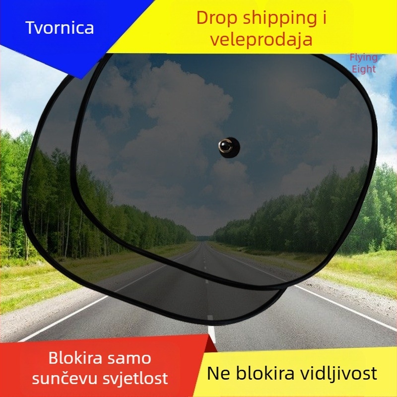 Auto sjenilo i panel za toplinsku izolaciju s prednjom zavjesom i mrežom bočnih prozora