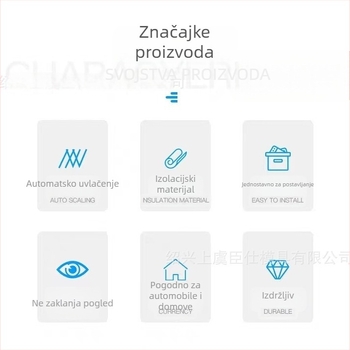 Auto prednja zavjesa za sunce — automatski izvlačiva zavjesa, poliester, prugasti dizajn