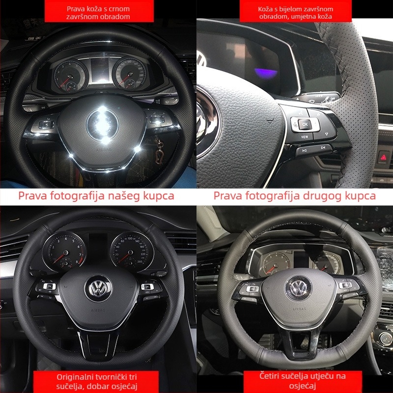 Kožna ručna šivana navlaka za volan za Volkswagen Tiguan L, Magotan B8, Sagitar, Bora, Lavida Plus i Passat