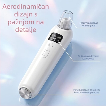 Kućni uređaj za usisavanje crnih točaka i njegu lica, električni uređaj za njegu kože s toplom kompresijom pora za akne i mitesere