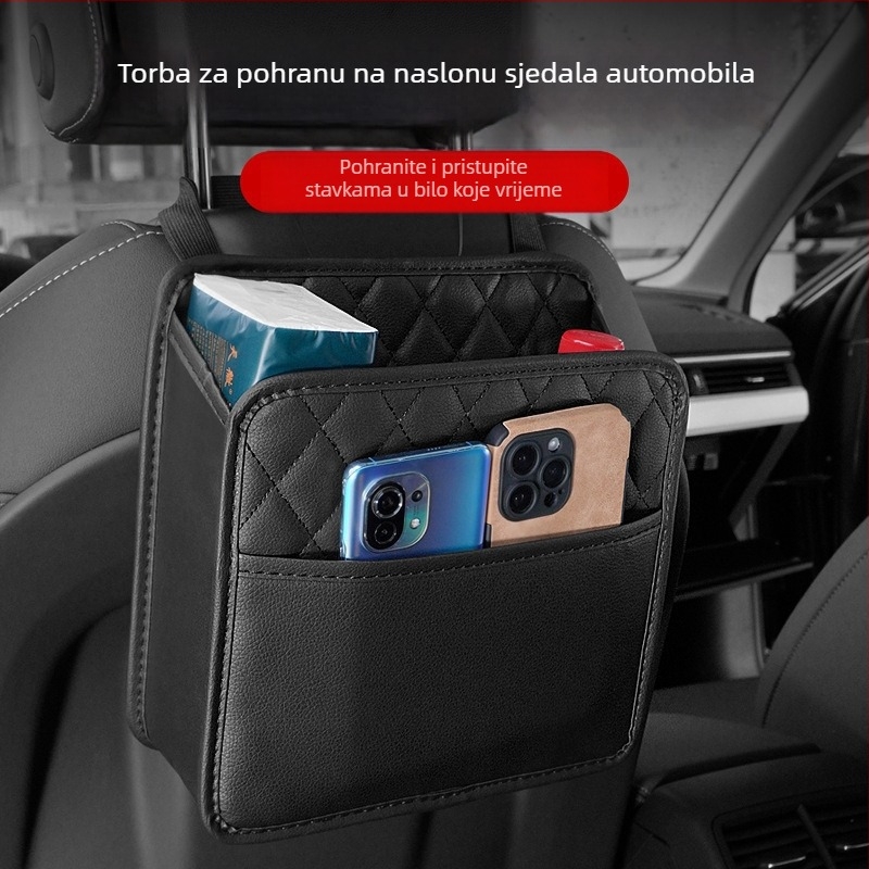 Kožni organizator stražnjeg dijela sjedala automobila — viseća torba za pohranu, višenamjenski i vodootporan
