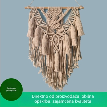 Boemska ručno pletena gobelina od pamuka s resicama, za dnevni boravak, nordijski stil