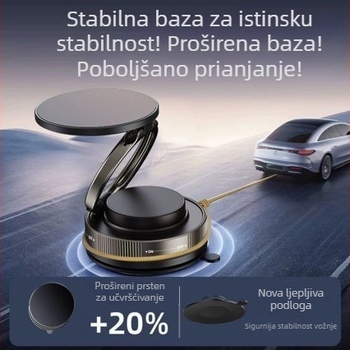 2025 novi magnetski držač za telefon s vakuumskim prstenom, rotirajući držač za navigaciju u automobilu