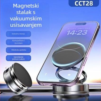 2025 novi magnetski držač za telefon s vakuumskim prstenom, rotirajući držač za navigaciju u automobilu