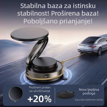 2025 novi magnetski držač za telefon s vakuumskim prstenom, rotirajući držač za navigaciju u automobilu