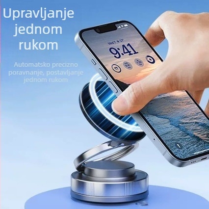 2025 novi magnetski držač za telefon s vakuumskim prstenom, rotirajući držač za navigaciju u automobilu